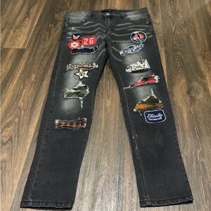 Amiri Stylish Black Patched Men Jeans